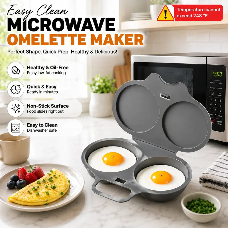 Dark Gray 2-Cup Microwave Omelette Maker