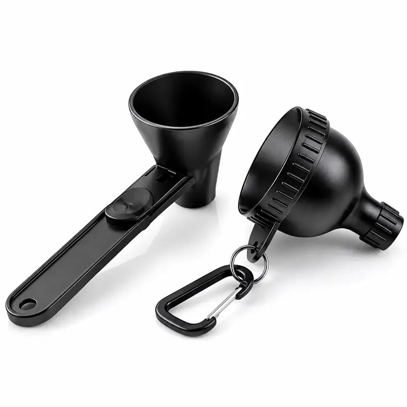 Compact BPA-Free 2-in-1 Protein Powder Scoop & Mini Funnel with Carabiner