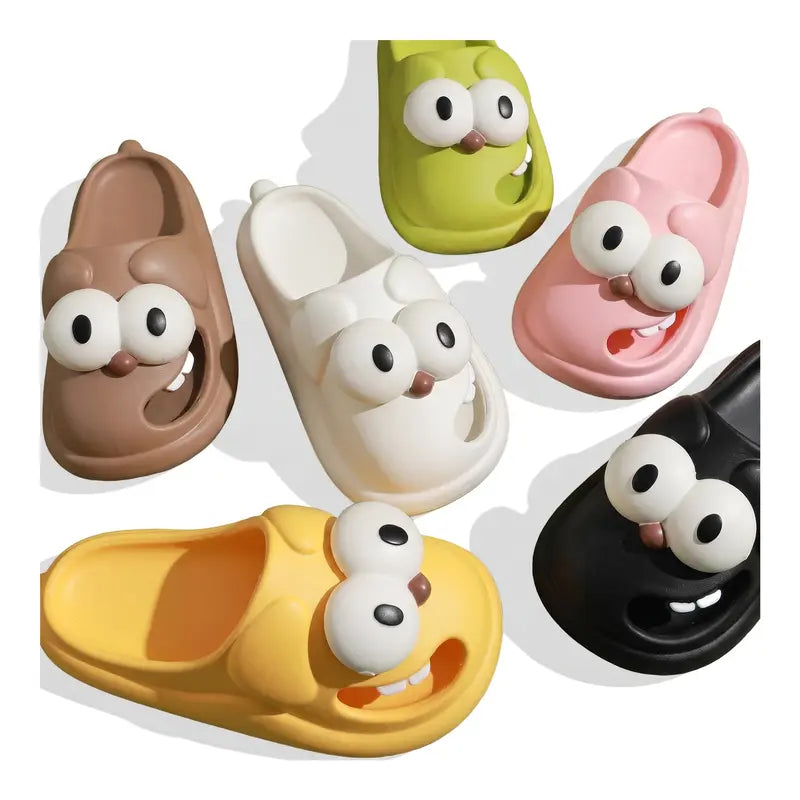 Women's Funny EVA Round-Toe Slide Slippers with Wiggling Tongue