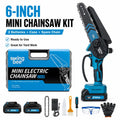 SwingBee 6-Inch Cordless Mini Chainsaw, 21V MAX Portable Handheld Electric Chain Saw with 2 Batteries, Carrying Case & Spare Chain for Tree Trimming & Wood Cutting