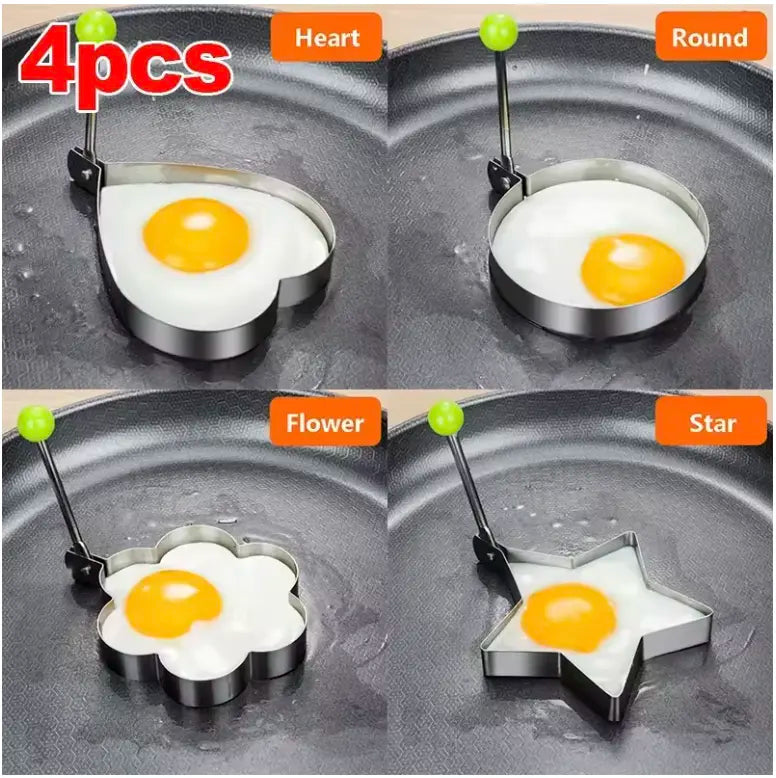 Stainless Steel Fried Egg Mold Shape Gadget – Kitchen Utensil Ring for Perfect Shaped Fried Eggs & Pancakes
