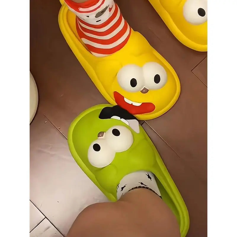 Women's Funny EVA Round-Toe Slide Slippers with Wiggling Tongue