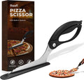 Pizza Scissors with Non Stick Slice Server - 4 in 1 Kitchen Scissors (Black Spatula)