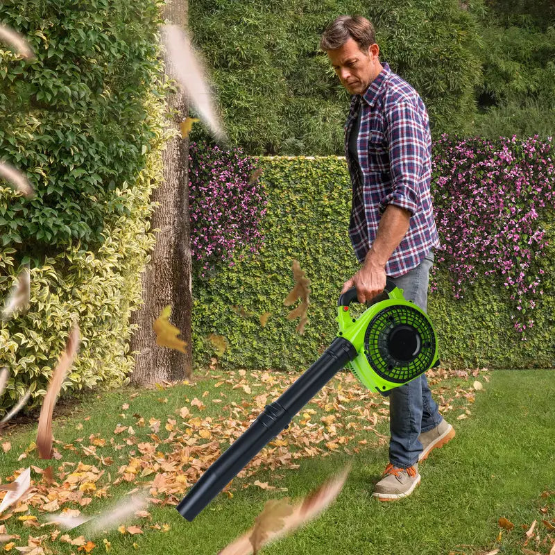 Explorinox 2-Stroke Handheld Leaf Blower, 26cc Gas Powered Blower for Lawn Care, Snow Blowing & Yard Cleaning