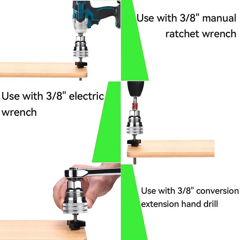 2-Piece Universal Socket Wrench Set with Adjustable Ratchet Adapter (3/8"-3/4")