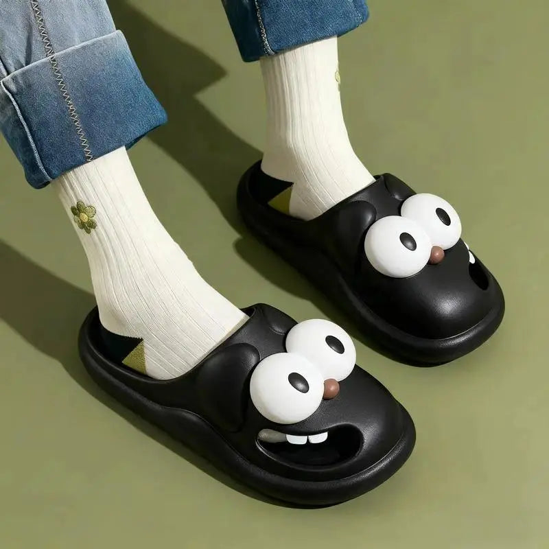 Women's Funny EVA Round-Toe Slide Slippers with Wiggling Tongue