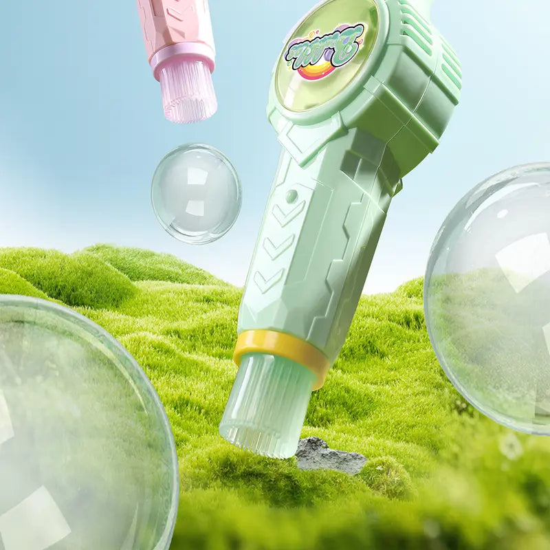 Multifunction Handheld Party Bubble Maker Toy - Elastic Bubble Spinner Wand with Colorful Smoke Effect, Portable for Interactive Play