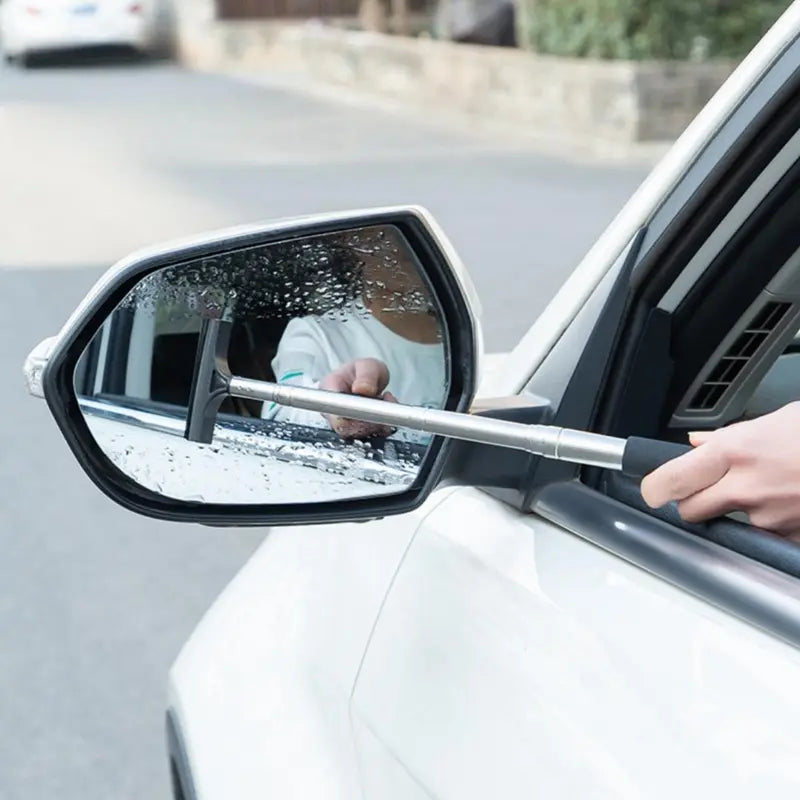 Portable Long-Handle Retractable Car Rearview Mirror & Windshield Wiper Cleaner