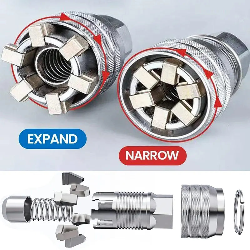 2-Piece Universal Socket Wrench Set with Adjustable Ratchet Adapter (3/8"-3/4")