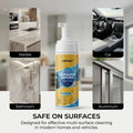 QIFOR Multi-Purpose Foam Cleaner – Heavy-Duty Grease & Stain Remover, No-Scrub Foaming Action, Lemon Scent | Safe for Car, Kitchen, Marble, Bathroom, Aluminum