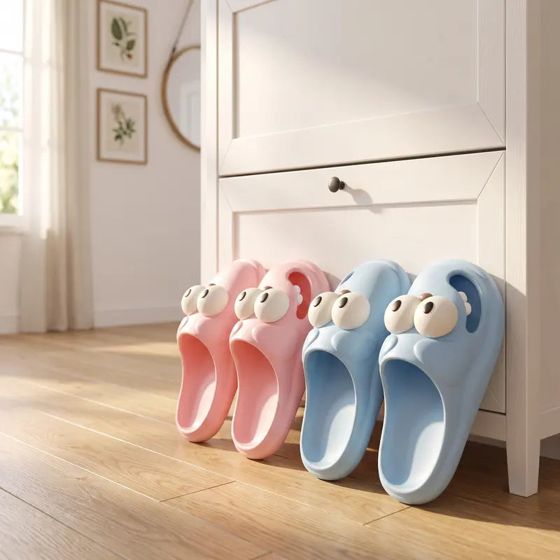 Women's Funny EVA Round-Toe Slide Slippers with Wiggling Tongue