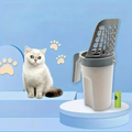 Portable Integrated Cat Litter Scoop Trash Can Set with Garbage Bag - Convenient Pet Waste Collection Kit
