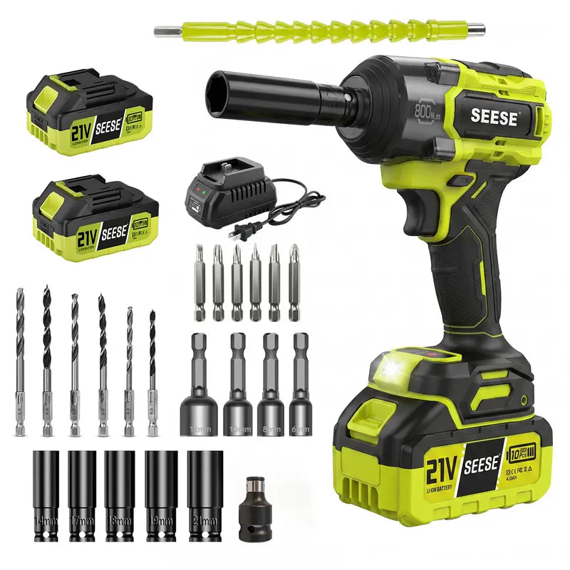 SEESE Cordless Brushless Impact Wrench Kit