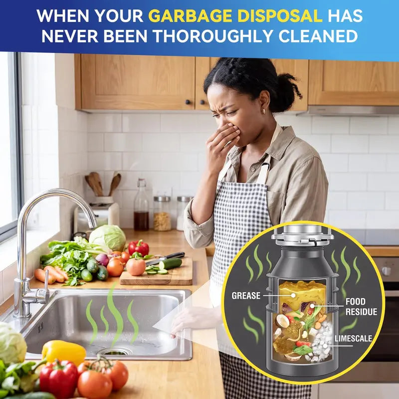 Garbage Disposal Cleaner Packets, Deep Cleaning & Descaling Pods for Kitchen Sinks, Remove Odor-Causing Residue & Keep Sink Fresh, 16 Count