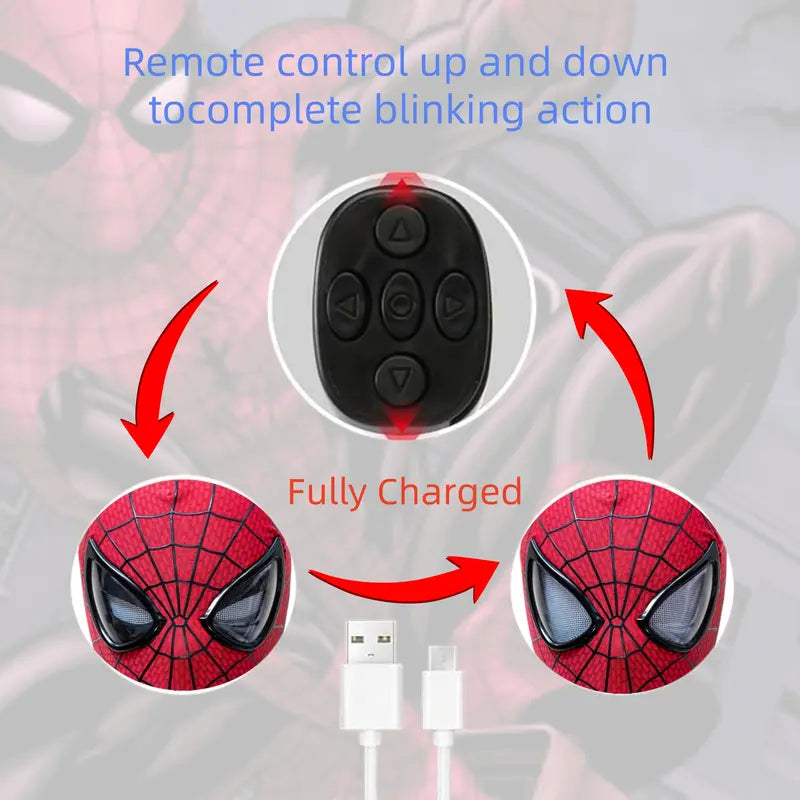 RC Controlled Wearable Spider-Man Cosplay Mask – Spandex & ABS, Multiple Versions, Halloween Collectible Gift for Guys