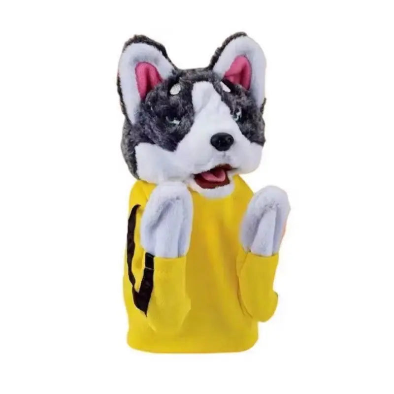 Interactive Electric Husky & Cat Plush Hand Puppet
