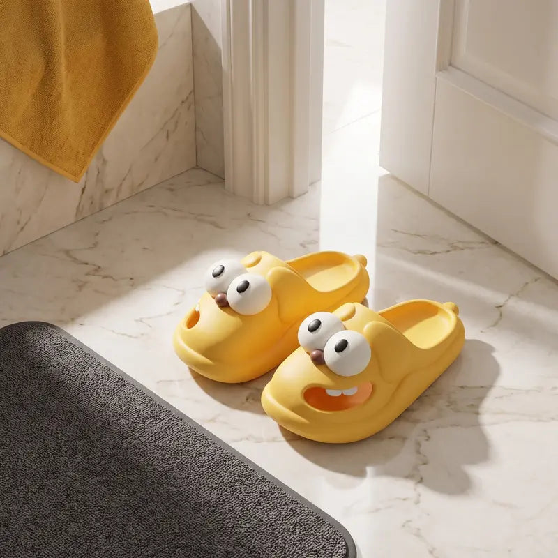 Women's Funny EVA Round-Toe Slide Slippers with Wiggling Tongue