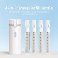 4-in-1 Travel Dispenser Bottle, Leak-Proof Refillable Silicone Squeeze Container with Lock, Compact and Lightweight Toiletry Organizer, Easy to Carry, Ideal for Business Trips, Vacations, and Frequent Travelers