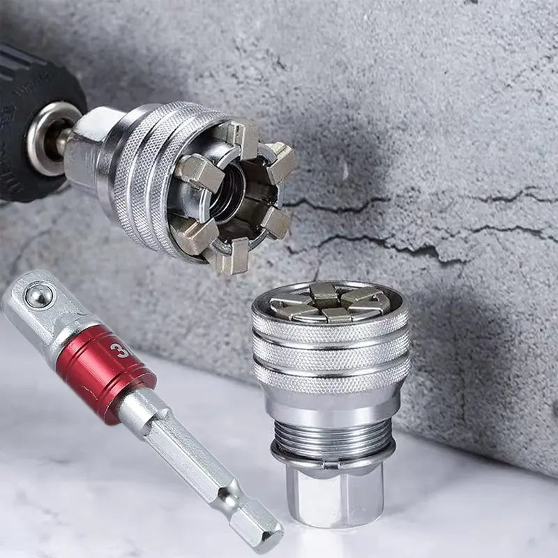 2-Piece Universal Socket Wrench Set with Adjustable Ratchet Adapter (3/8"-3/4")