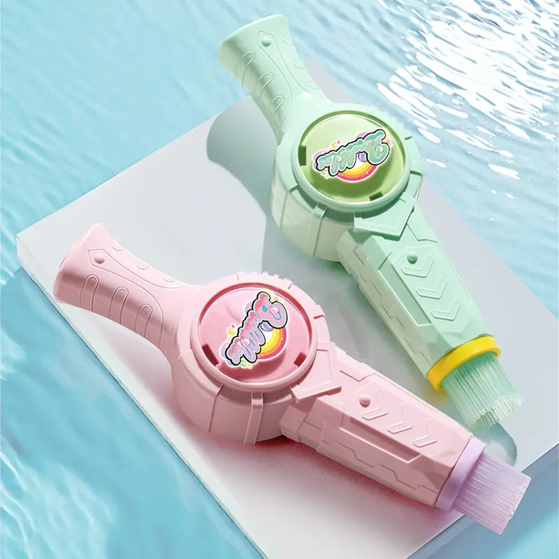 Multifunction Handheld Party Bubble Maker Toy - Elastic Bubble Spinner Wand with Colorful Smoke Effect, Portable for Interactive Play