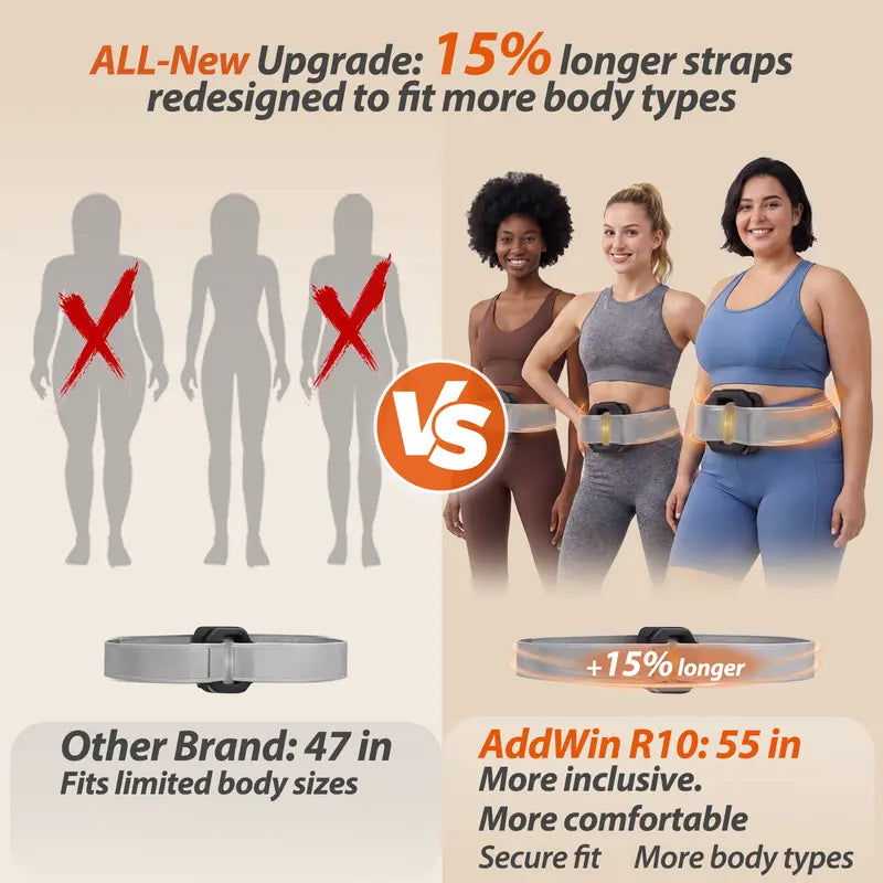 ADDWIN Fascia Ring R10 Mini Muscle Recovery Massager, Adjustable Strap Fits Up to 55in Waist, Cordless & Rechargeable, for Waist & Back