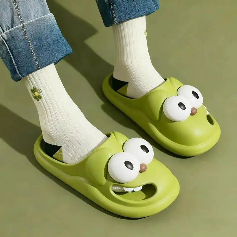 Women's Funny EVA Round-Toe Slide Slippers with Wiggling Tongue