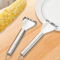 Stainless Steel Corn Peeler & Kernel Stripper 2-Pack – Ergonomic Corn Cob Thresher for Fast, Easy Kernel Removal