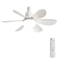 Aobtkel 20" Screw-In Ceiling Fan with Light – Remote Control, Quiet DC Motor, Dimmable LED, 6 Blades, White