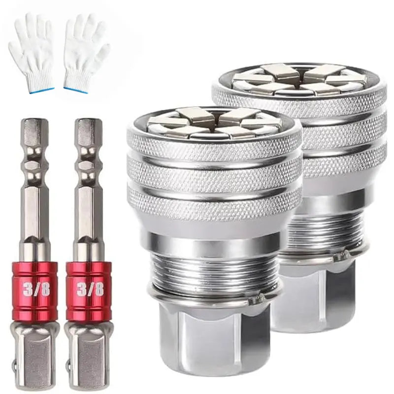 2-Piece Universal Socket Wrench Set with Adjustable Ratchet Adapter (3/8"-3/4")