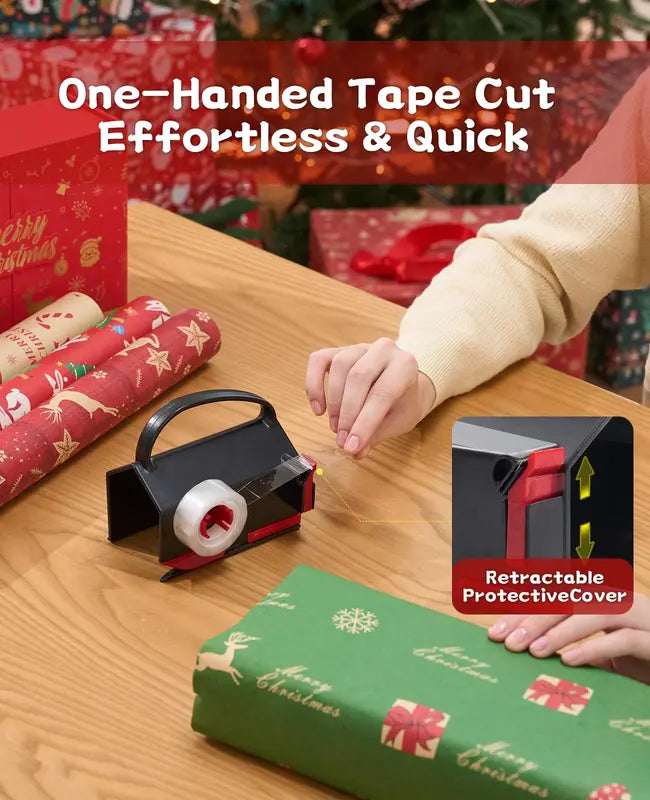 1-Pack Gift Wrap Cutter & Tape Dispenser Set