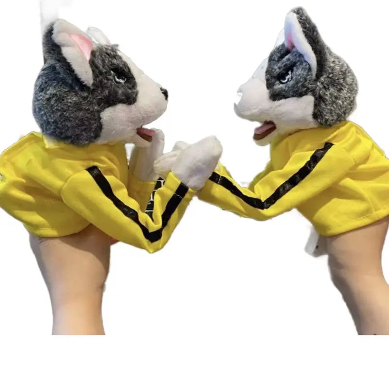 Interactive Electric Husky & Cat Plush Hand Puppet