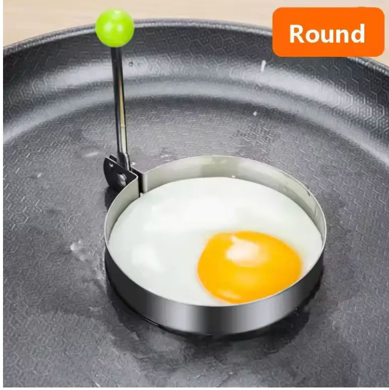 Stainless Steel Fried Egg Mold Shape Gadget – Kitchen Utensil Ring for Perfect Shaped Fried Eggs & Pancakes