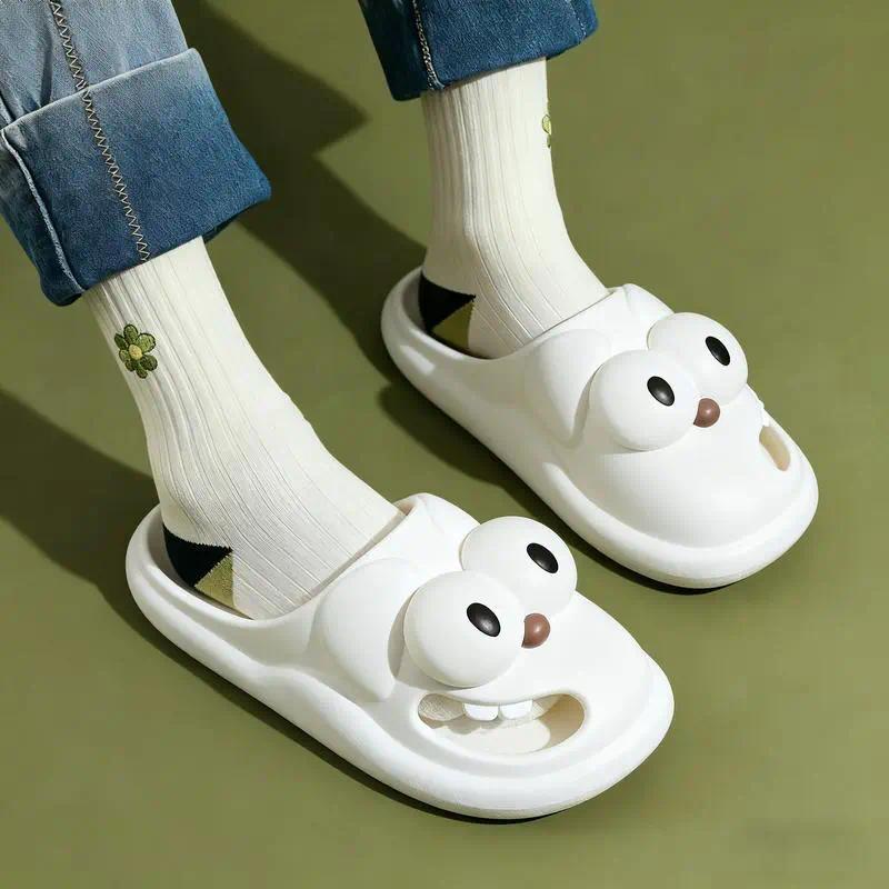 Women's Funny EVA Round-Toe Slide Slippers with Wiggling Tongue