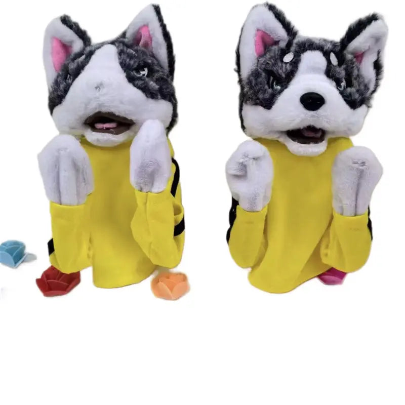 Interactive Electric Husky & Cat Plush Hand Puppet