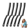 5-Piece Hard Bristle Crevice Cleaning Brush Set – Stainless Steel Handle, 15° Curved Head for Grout, Tile & Hard-to-Reach Areas