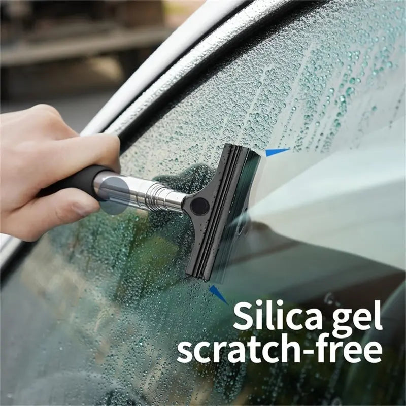 Portable Long-Handle Retractable Car Rearview Mirror & Windshield Wiper Cleaner