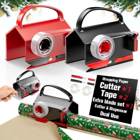 1-Pack Gift Wrap Cutter & Tape Dispenser Set