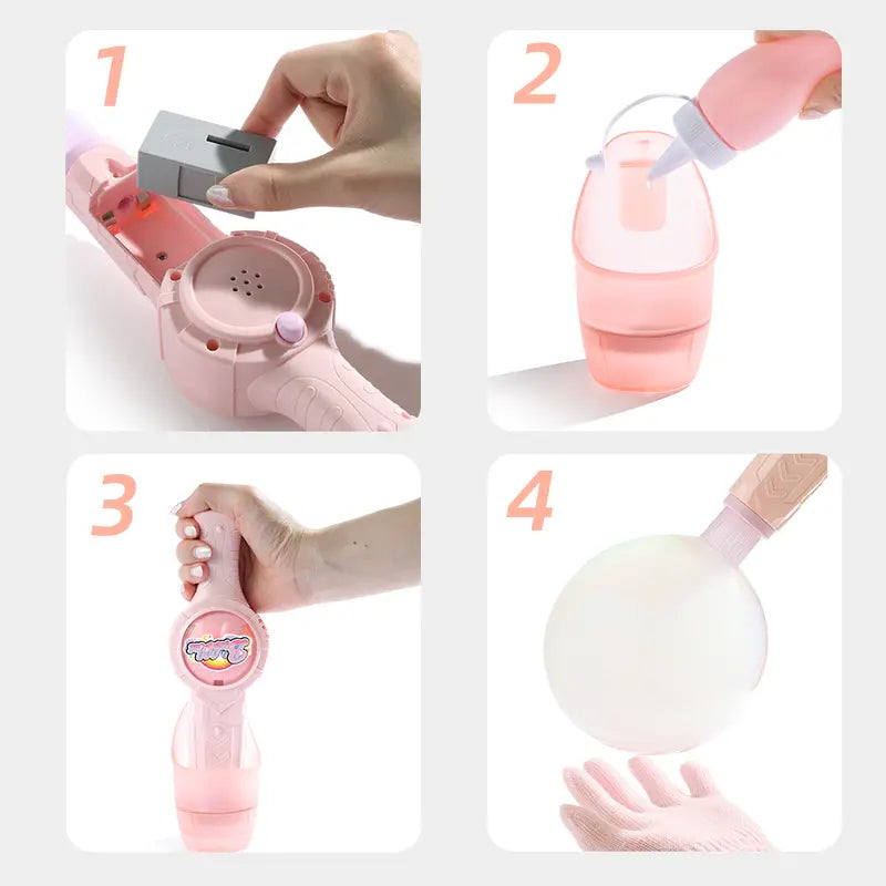 Multifunction Handheld Party Bubble Maker Toy - Elastic Bubble Spinner Wand with Colorful Smoke Effect, Portable for Interactive Play