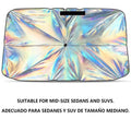 Umbrella-Style Car Windshield Sunshade – Holographic UV Block, No-Install Foldable, Reduces Cabin Temp to 87.8°F | Compact Sedan & Mid-Size SUV