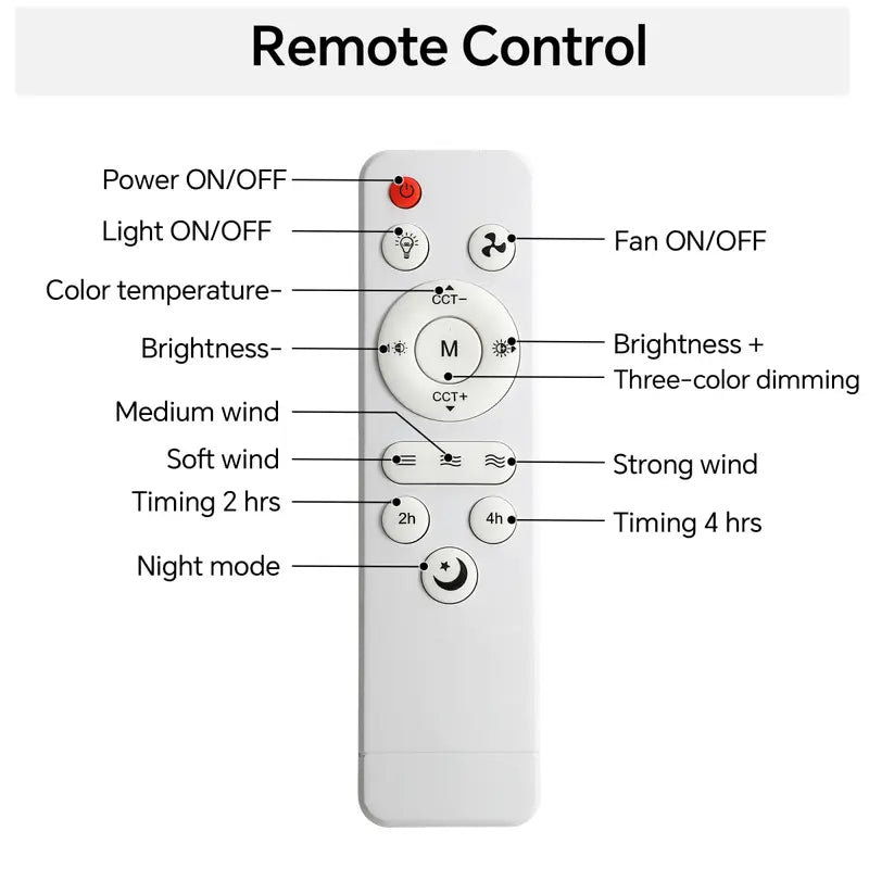 Aobtkel 20" Screw-In Ceiling Fan with Light – Remote Control, Quiet DC Motor, Dimmable LED, 6 Blades, White