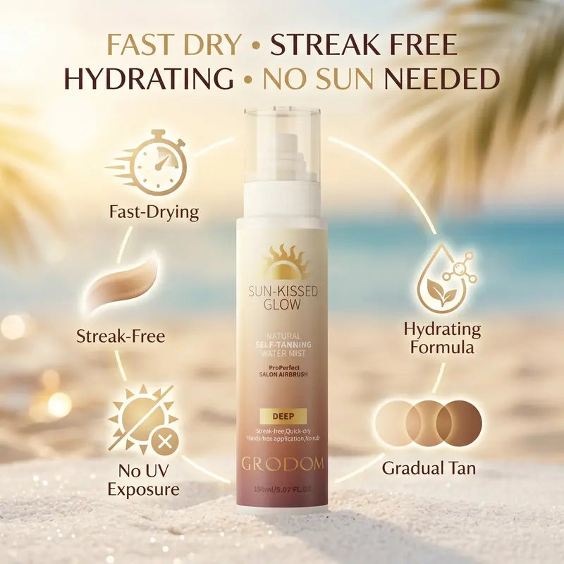Self Tanning Mist for Body – Non-Sticky, Streak-Free, Vegan Sunless Tanner | All Skin Types | No Fake Tan Smell
