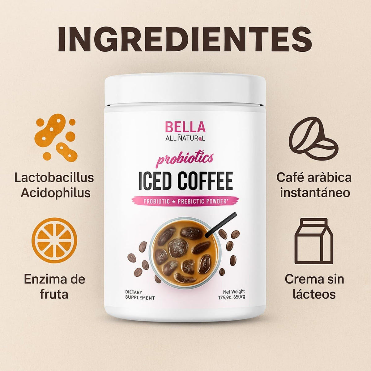 All Natural Probiotic Iced Coffee,Refreshing & Ready to Drink,Support Your Gut Every Sip,Suitable as a gift.