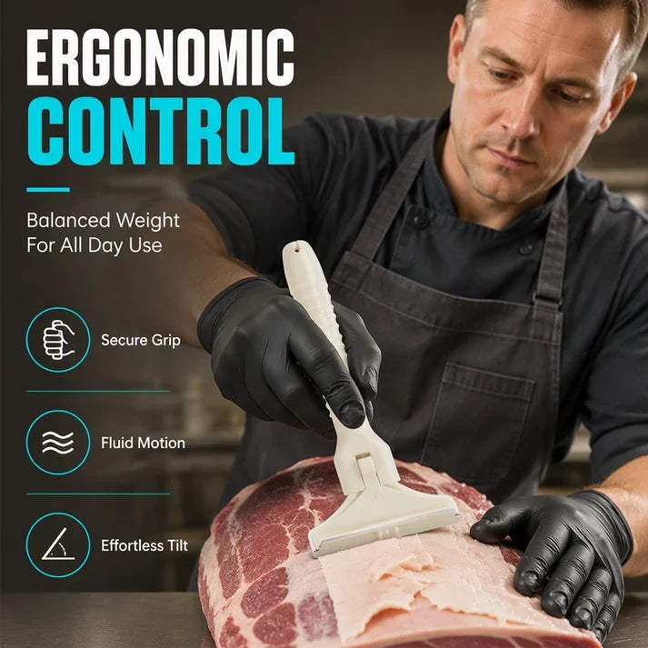 Stainless Steel Meat Scraper – Easy Fat & Fascia Removal Tool for Beef & Pork